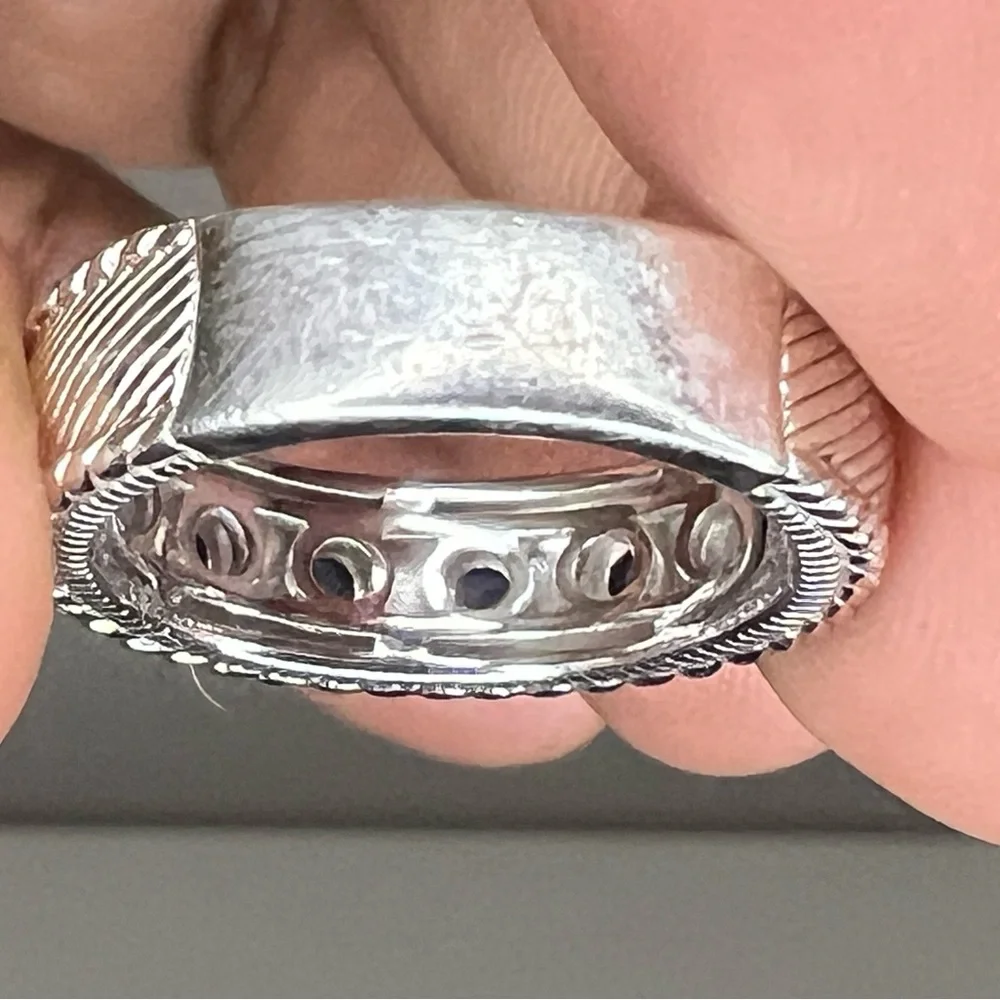 Rare Judith Ripka Silver Ring with Sapphires - Picture 7 of 9